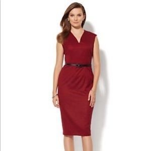 New York & Company Red Midi Dress